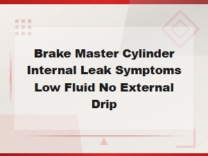 Brake Master Cylinder Internal Leak: Low Fluid with No Visible Drip