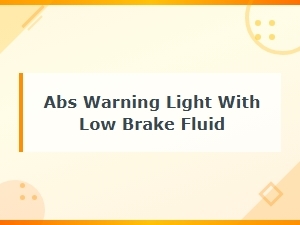 Abs Warning Light with Low Brake Fluid